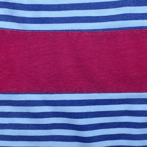 Vintage Rugby Polo Men’s L | 90s Red Blue Stripe Coastal Grandpa Retro Prep - Picture 8 of 8